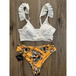 ZAFUL Women's Triangle Bikini Floral String Bikini Set Two Piece Swimsuit‎ US 4